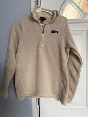 Patagonia Men's Half-Zip Sweater in Light Beige